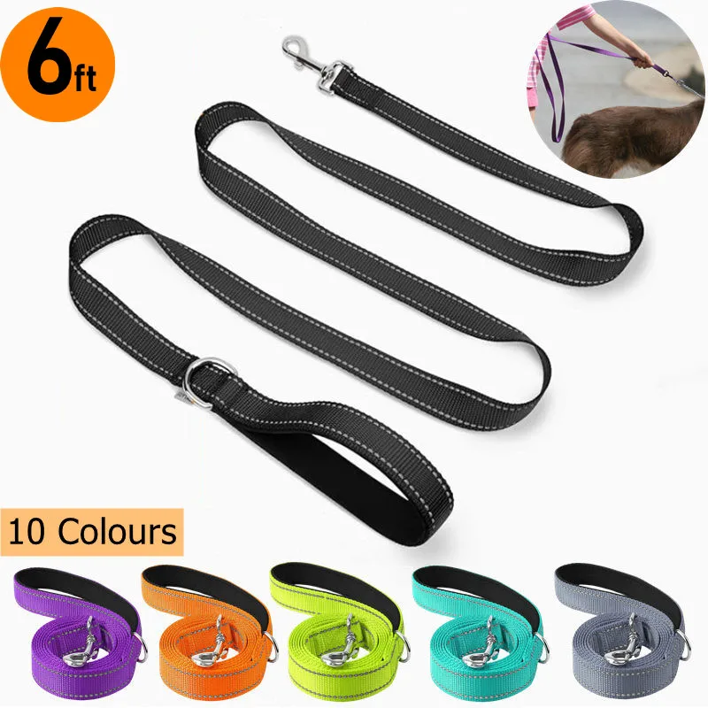 Reflective Strap Leash for Dogs Traction Rope Nylon Puppy Traction Pet Towing Large Dog Walking Training Leashes Pets Lead 6 ft