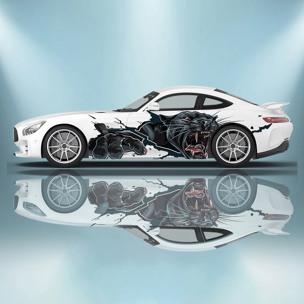 

Наклейка с черным леопардовым принтом от Black Crack To Break Through; Декоративная наклейка на весь кузов, скрывающая царапины, для защиты.