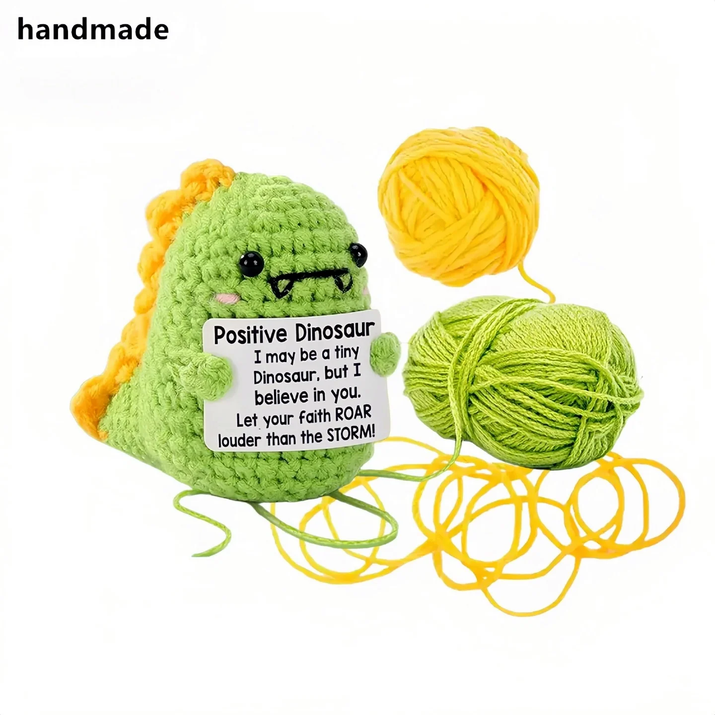 Hand-woven Crocheted Ornaments Funny Positive Energy Vegetable Animal Doll with Hugging Card Creative Festivals Gifts Handcrafts