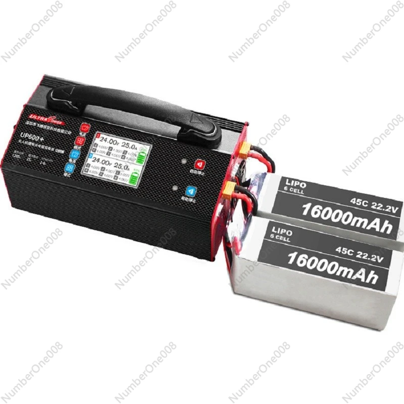 Dual-Channel Lithium Battery Up600 Plant Protecting Drone 2-6S 25A 1200W Balance Charger with Screen