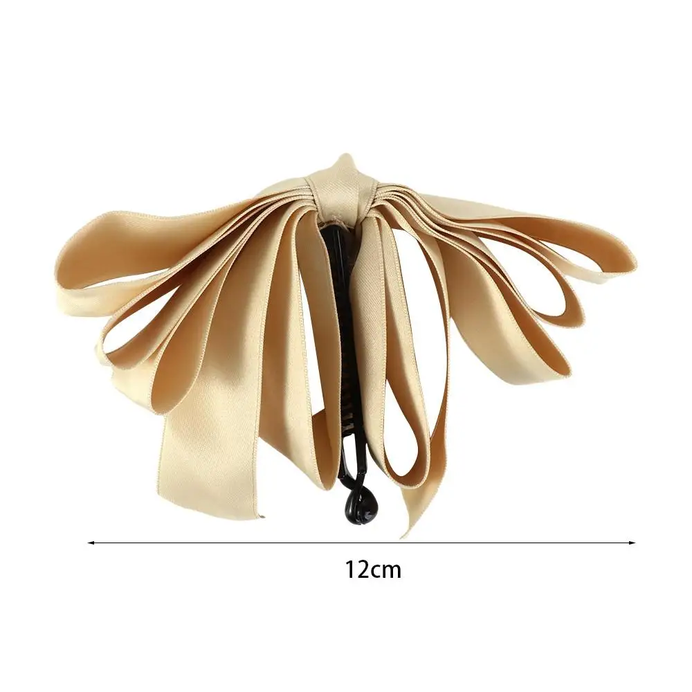 مخلب الرجعية الشريط Bowknot Colth العمودي كليب عالية ذيل حصان ثابت الفتيات دبوس الشعر الموز كليب الكورية نمط مشبك شعر القوس أغطية الرأس