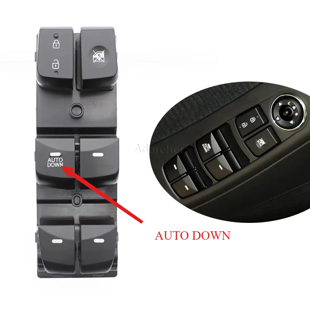 

Compatible for Hyundai Elantra 2012 2013 2014 2015 2016 93570-4V000 Electric Power Master Window Control Switch Button Set