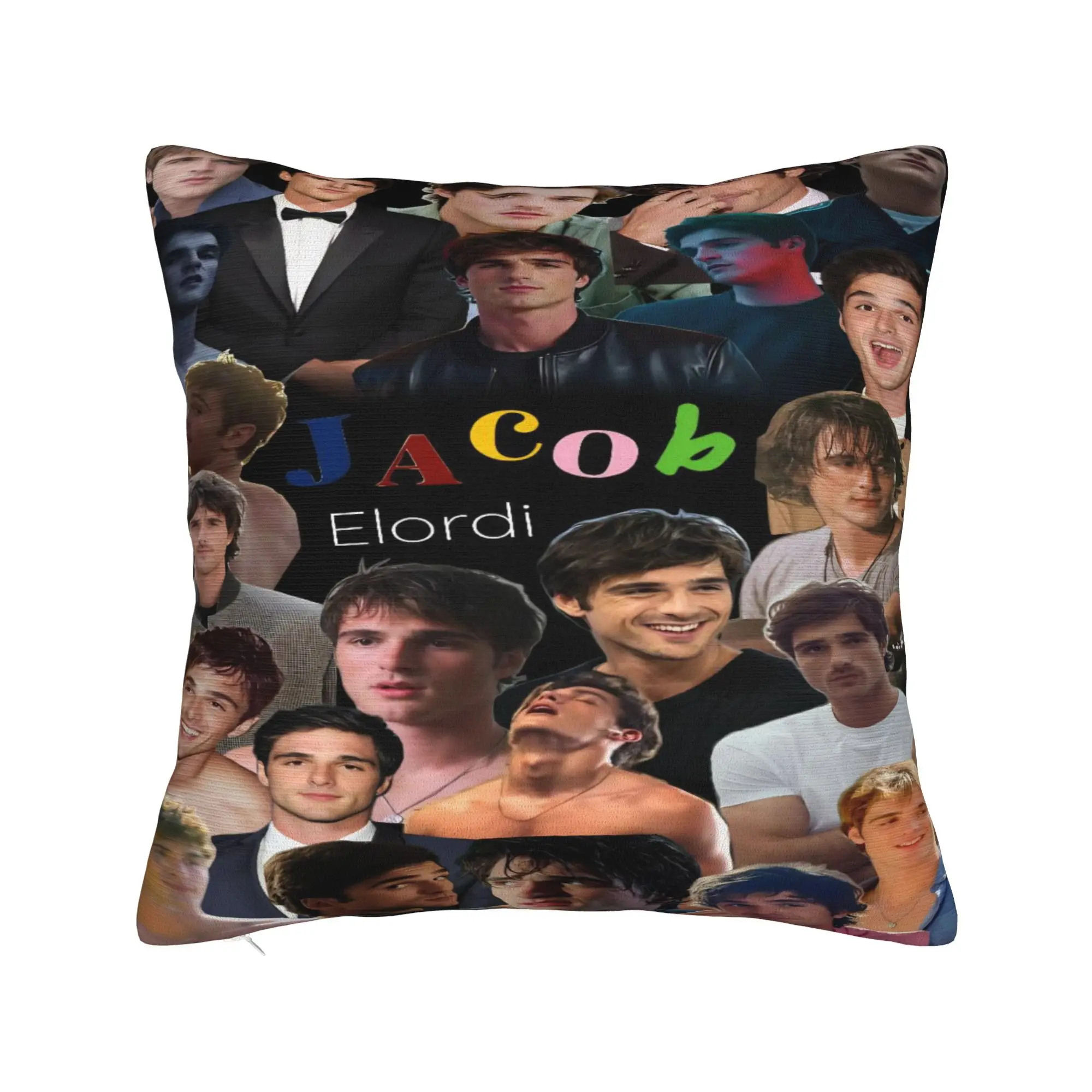 Jacob Elordi Actor Photo Collage Pillowcases  Novelty Pillow Case For Sofa Bedroom Home Decor Soft Pillow Cover