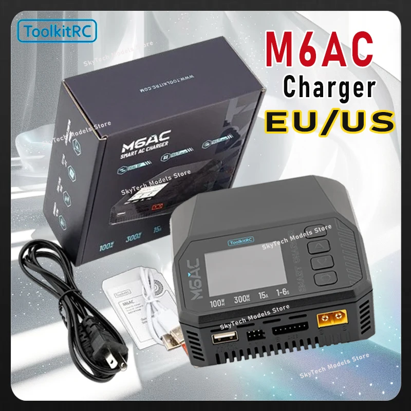 

Toolkitrc M6AC 300W 15A 1S-16S Multi functional Intelligent Balanced Charger RC Model Aircraft