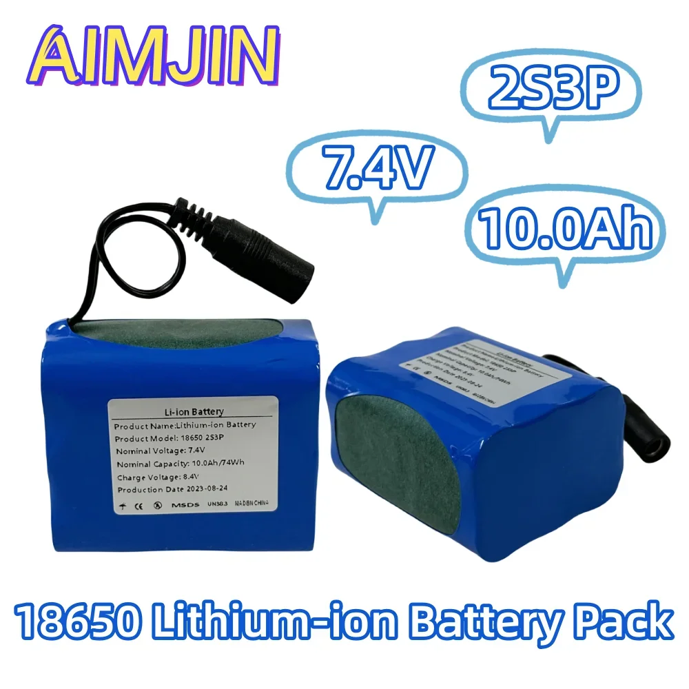 18650 2S3P 7.4V 10000mAh Rechargeable Lithium-ion Battery Pack,For Speakers, answering machines, wireless monitoring devices et