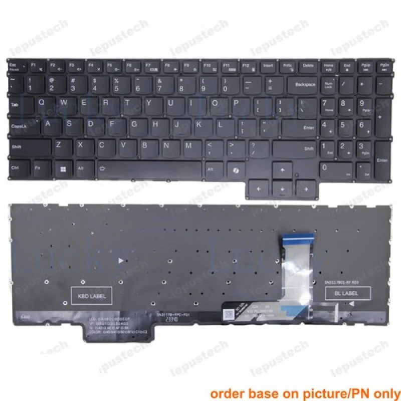 

Клавиатура для Lenovo LOQ 15ARP9 15AHP9 15IAX9 15IRX9, черная, с подсветкой, раскладка US, AI