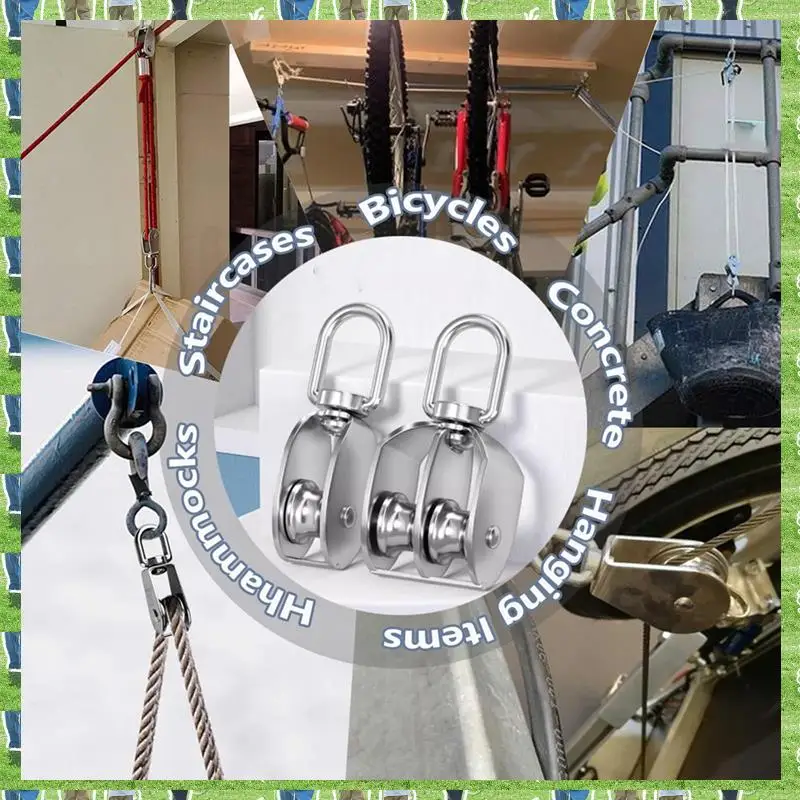 

FTS Pulley 304 Stainless Steel Single Pulley Block M20 Small Heavy Duty Swivel Bearing Pulley System For Rigging, Easy To Use 5P
