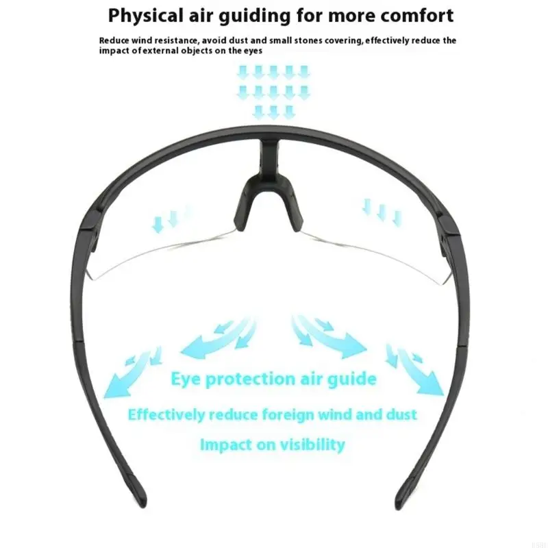 

D5BE Adaptive Tint Motorcycle Glasses Anti Slip Temples Lightweight Design for Day Night Outdoor Activitis
