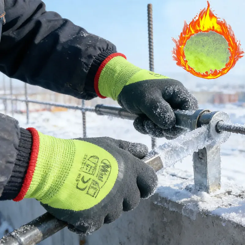 

4Pcs/2Pairs Winter Cold-proof Thermal Glove Anti-Freeze -30"C Outdoor Protective Safety Work Gloves