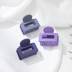 3pcs Purple Frosted Small Square Grab Clip Back of Head Middle Ponytail Shark Clip Female Hair Clips Hair Accessories Headdresse