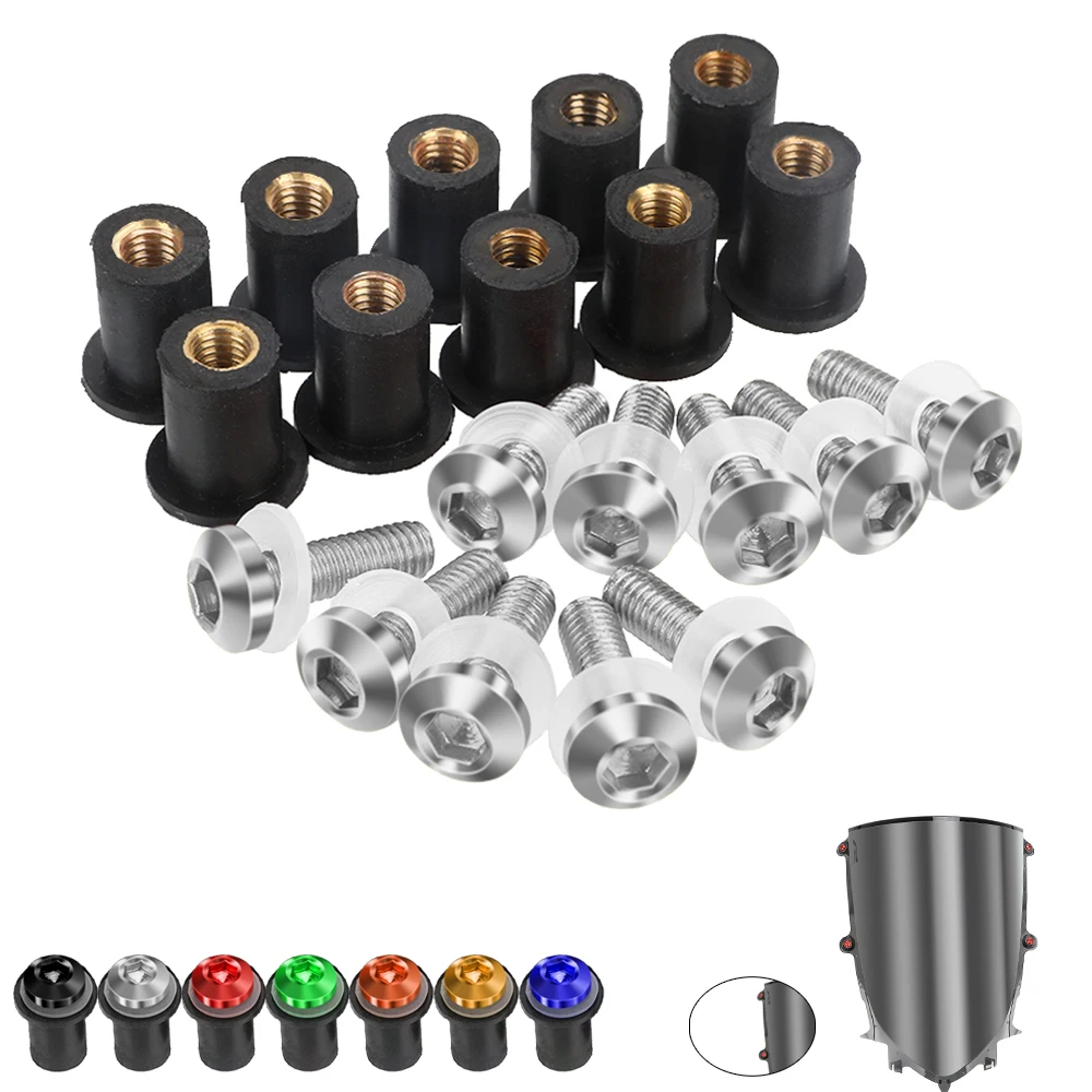 

10 Pieces 5MM Motorcycle Windshield Bolt Windscreen Mounting Screw Kit FOR YAMAHA XSR 700 XSR700 ABS 2016 -2023