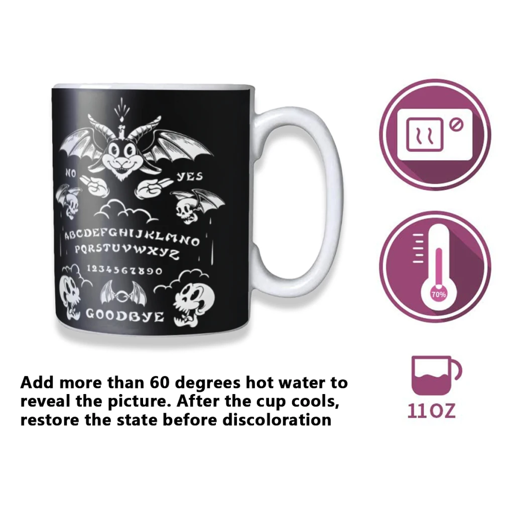 Ouija Creativity Change Color Chang mug Ceramic mug Hot Coffee Cup Breakfast Cup Mug Friend Gift