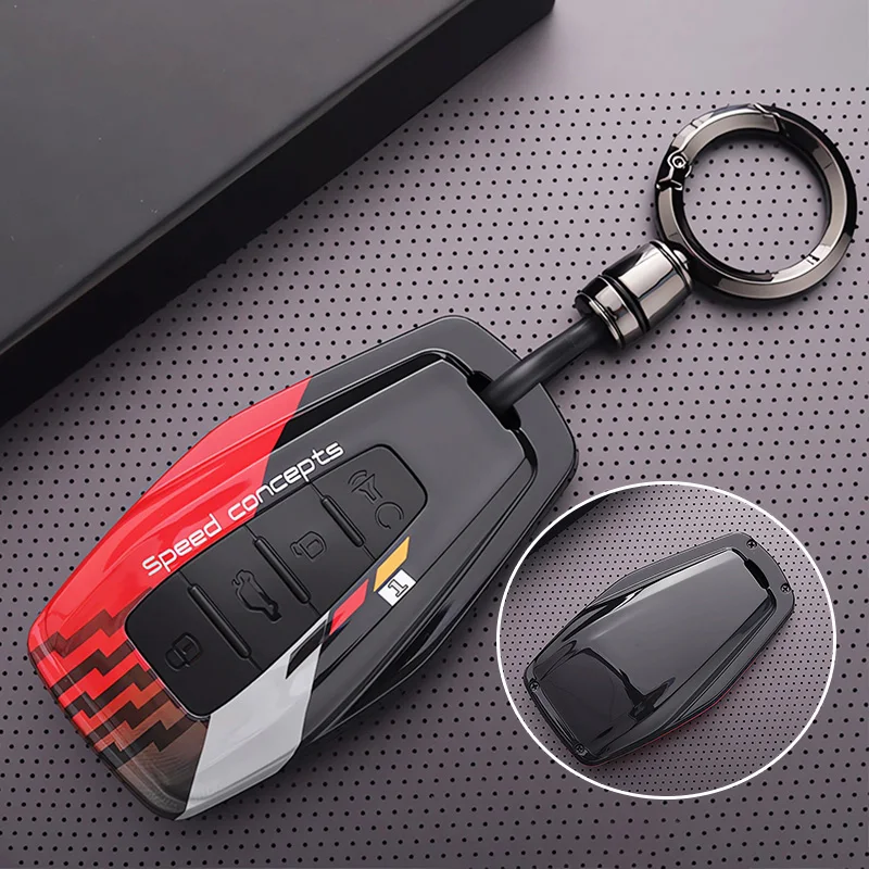 Fashion ABS Carbon Car Key Case Cover Holder Shell For Geely Coolray 4 Buttons Auto Styling Fob Accessories