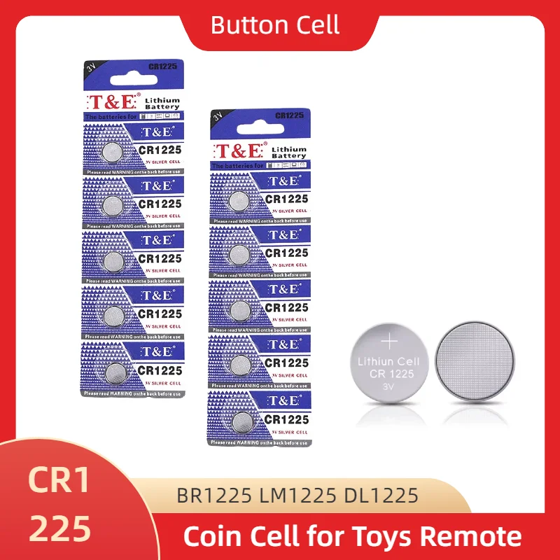 Hot 5-100pcs CR1225 3V Lithium Battery Compatible with DL1225 BR1225 KL1225 L1225 ECR1225 KCR1225 for Calculator Watch Car Key