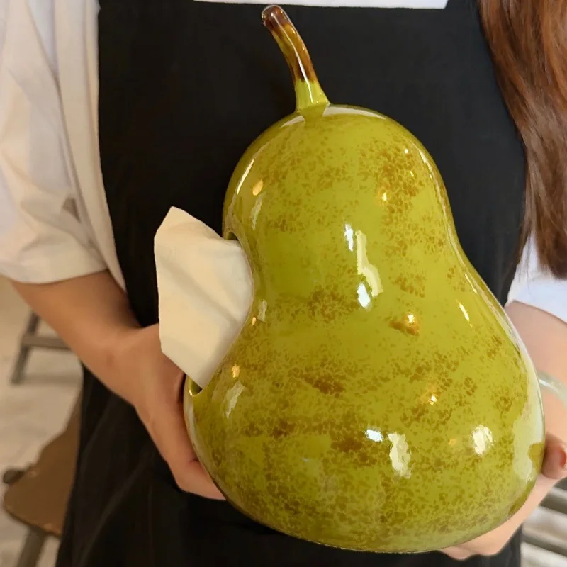 For Creative Ceramic Pear Shape Living Room Coffee Table Storage Carton Dining Table Decoration