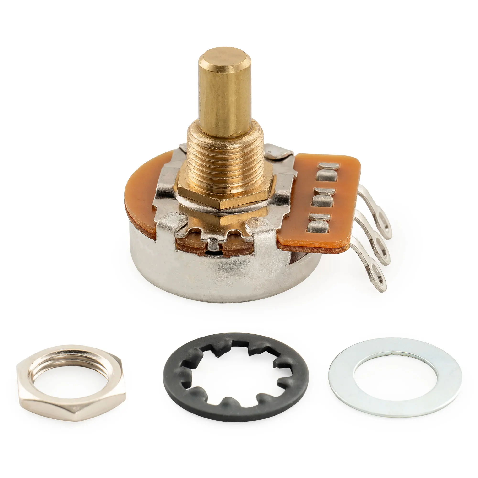 Musiclily Pro HD A250K/B250K/A500K/B500K/A1M/B1M Potentiometer aus Vollmessing mit Kurzem Schaft 1/4 Zoll Audio Linear-Taper-Potentiometer – Detail 14