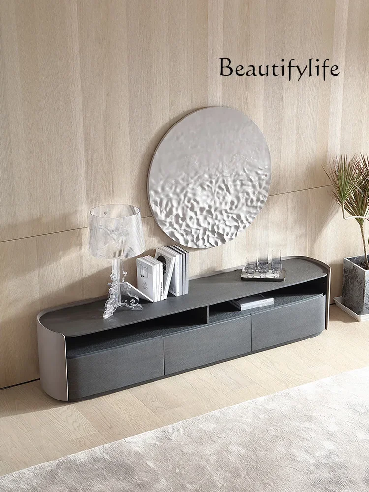 

Muebles para hogar Современный простой шкаф для телевизора Чайный столик Комбинированный светильник для виллы Роскошный кожаный напольный шкаф