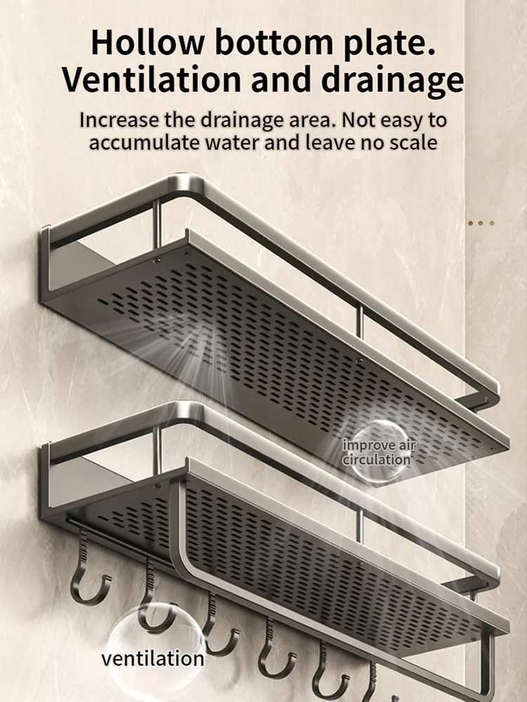 50 سنتيمتر/60 سنتيمتر جدار تركيب الألومنيوم رفوف الحمام الشامبو رف تخزين حامل منظم مطبخ جدار الرف