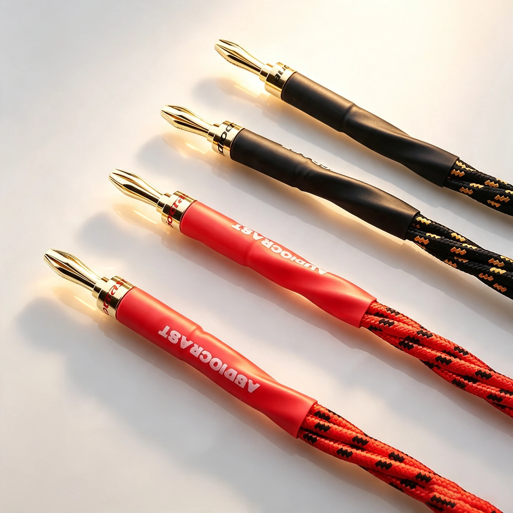 4PCS Speaker Jumper Cables with Gold Plated Banana Y Spade Plug HiFi Audio Bridge Jumper Wires for Speakers