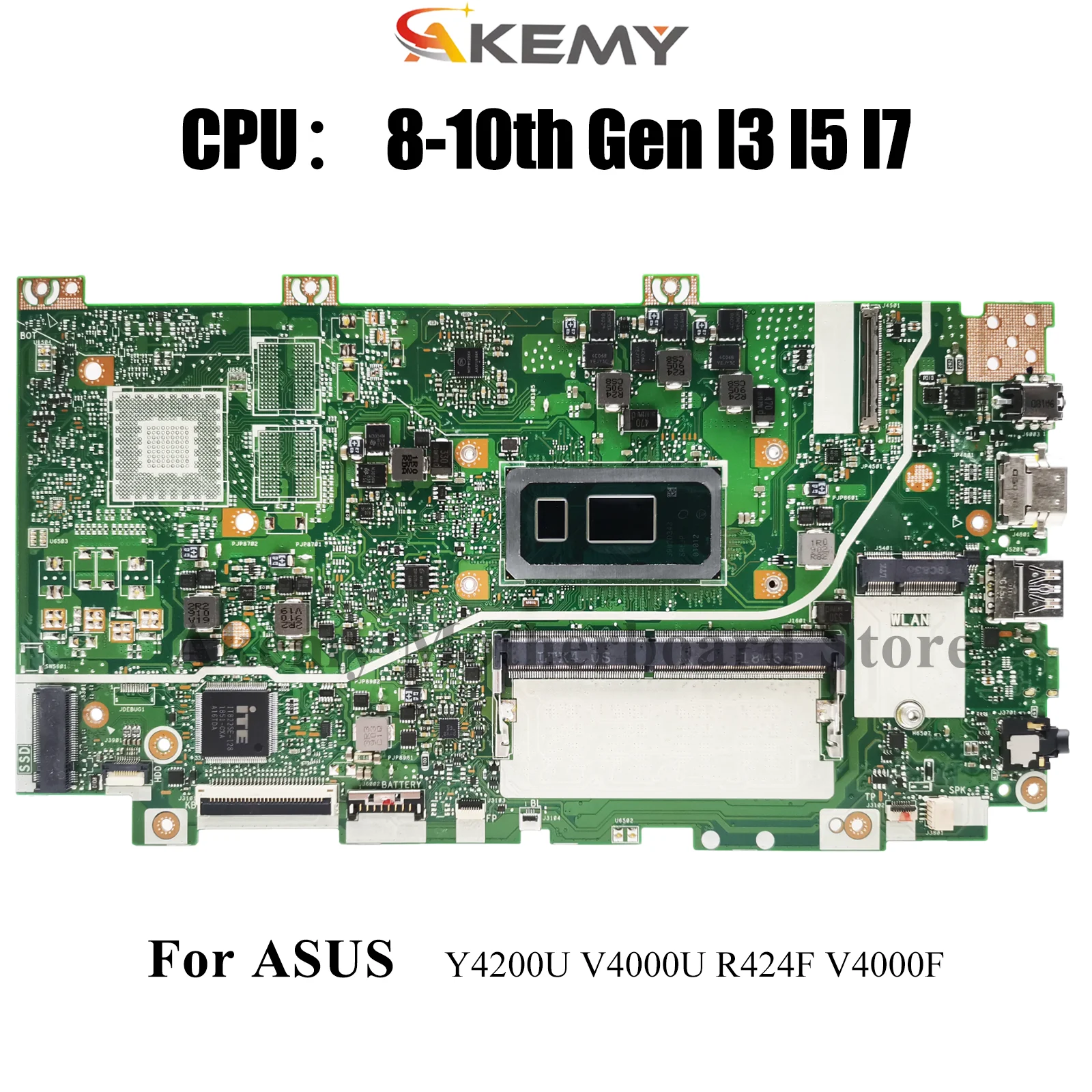 

X412FA Материнская плата для ноутбука ASUS V4000U X412F Y4200U X412FJC R424F X412FL V4000F X412FAC X412FLG с процессором I3 I5 I7