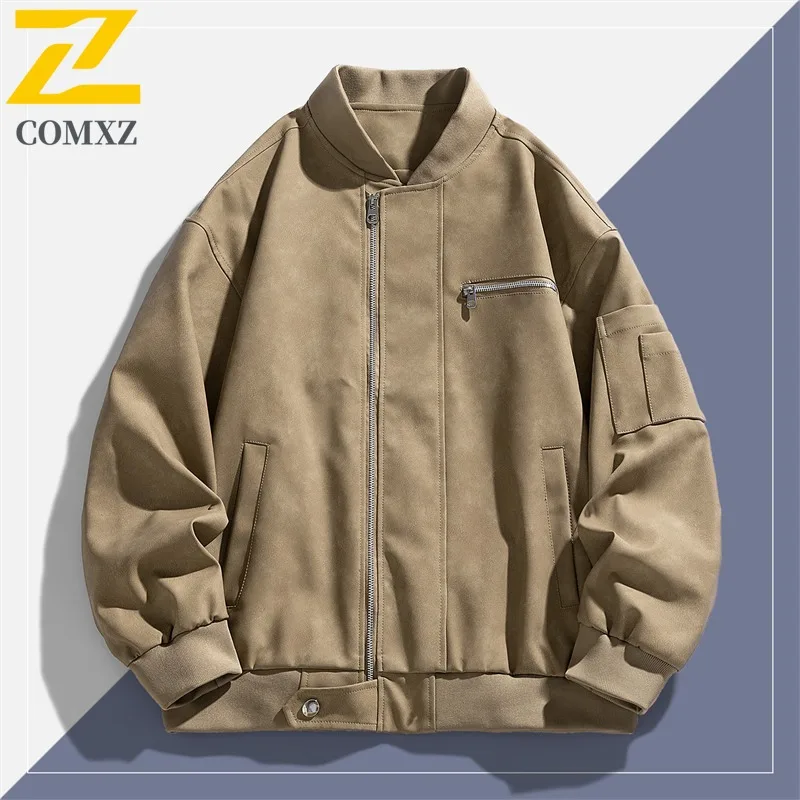

COMXZ Men Jacket Streetwear Outdoor Camping Cycling Lightweight Loose Windbreaker Jacket Autumn Windbreaker Jacket No Hood
