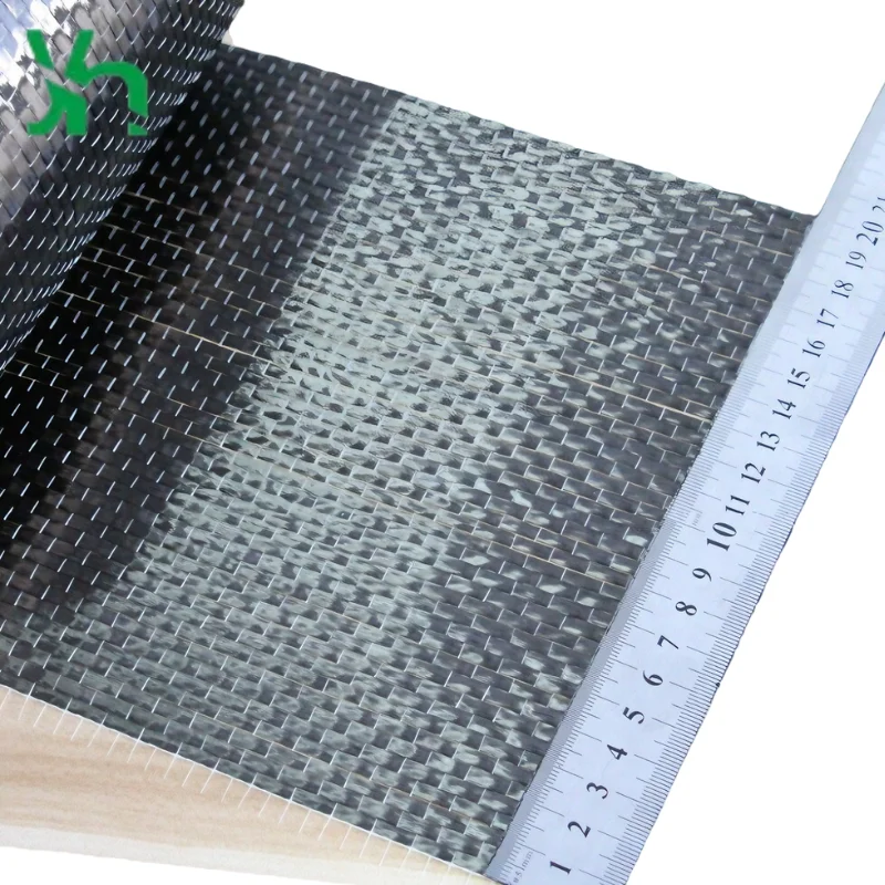 ผ้าคาร์บอนไฟเบอร์แบบทิศทางเดียว กว้าง 20 ซม. 12K 200 กรัม - ผ้า CFRP น้ำหนักเบาสำหรับเสริมความแข็งแรงโครงสร้างไม้และงานก่ออิฐ