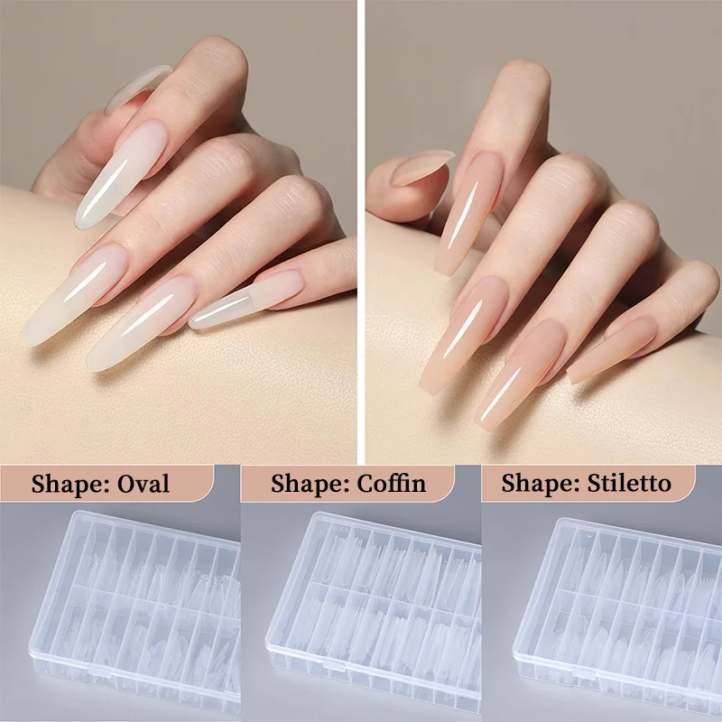 180 Uds sándwich doble forma de uña molde acrílico extensiones de uñas postizas moldes fácil desmoldar claro Natural uñas postizas puntas herramienta de salón