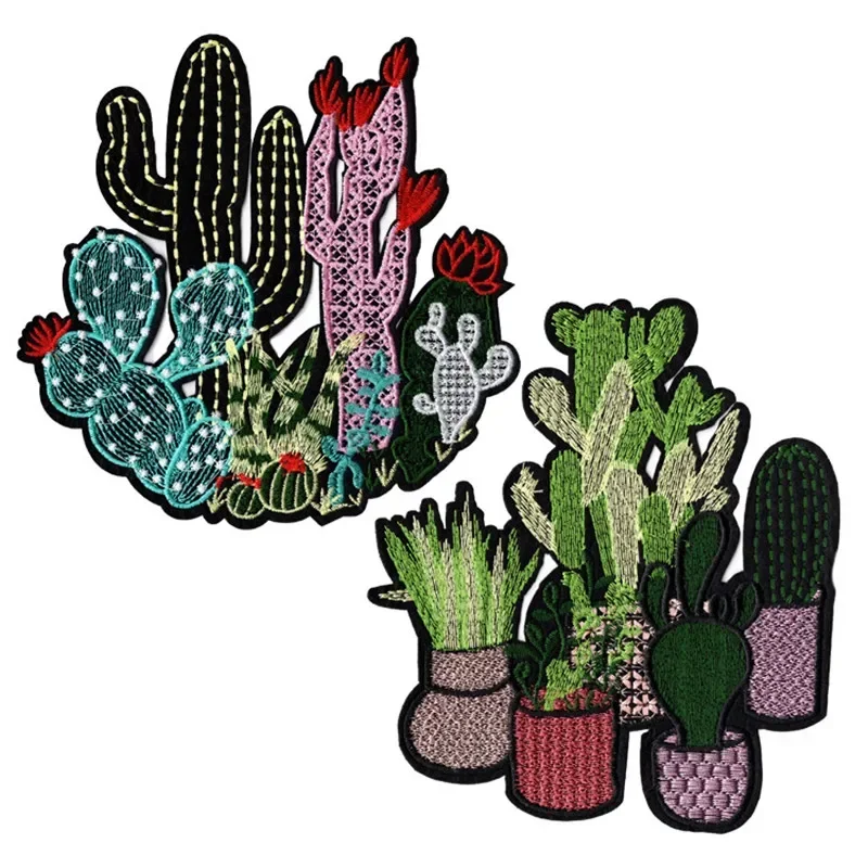 Mexican Carnival Cactus Patch for Clothing Iron on Embroidered Sew Applique Patch Fabric Badge Garment DIY Apparel Accessories