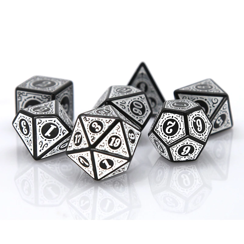 7 قطعة 4/6/8/10/00/12/20 مجموعة نردات أكريليك متعددة الأوجه D20 DND نرد متعدد السطوح للترفيه ملحقات ألعاب الطاولة