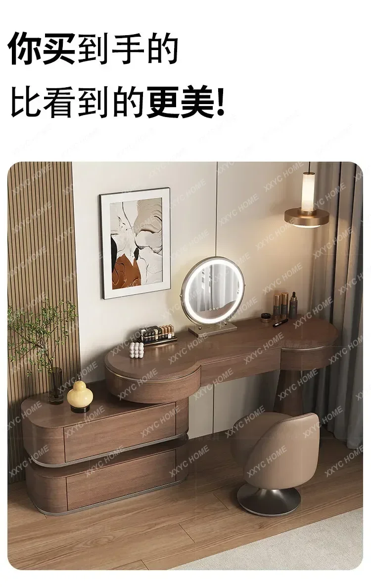 Large Nordic Storage Vanity Table Brown Aesthetic Salon Makeup Vanity Desk Luxury Modern Wooden Penteadeira Feminina