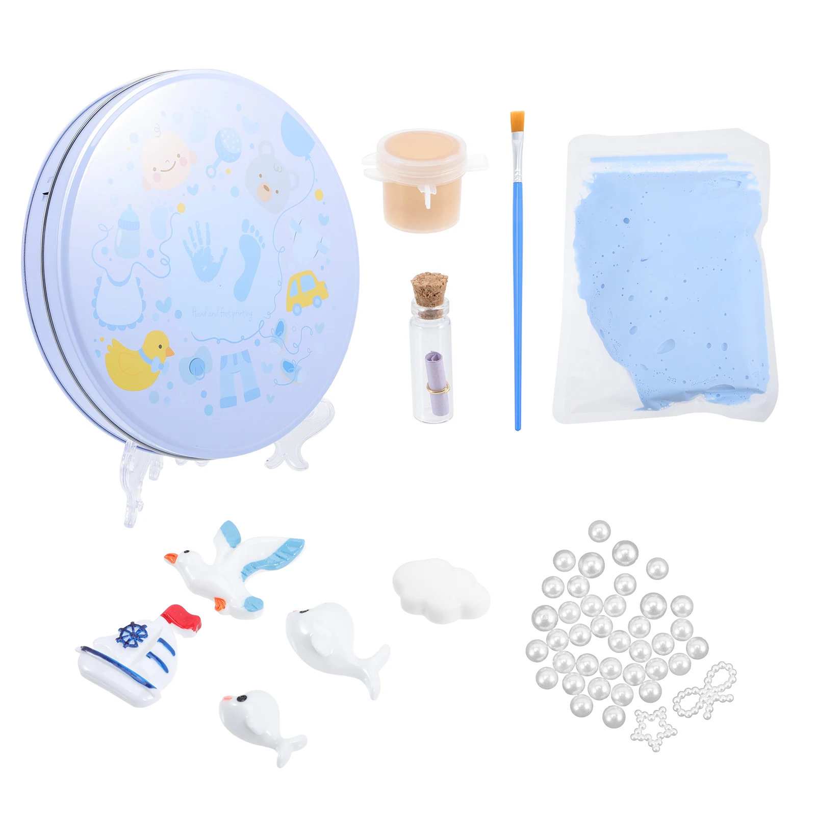 

1 Set Baby Keepsake Kit Smooth Lightweight Portable Newborn Ornament Mold Baby Footprint Kit For Kids Childhood Memory Gift Hand