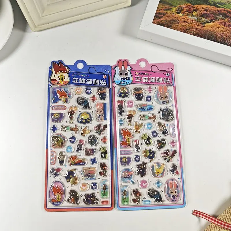 

Anime Zootopia 2 Judy Nick Cartoon 3D 3D Embossed Stickers Cute DIY Crystal Decorative Stickers Stickers Cartoon Kawaii 2026 New