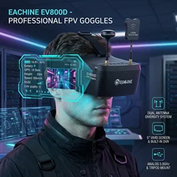 Eachine EV800D 5.8G 40CH diversità FPV occhiali 5 pollici 800*480 Video con risoluzione DVR Super HD batteria integrata