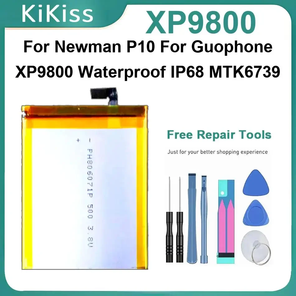 

XP9800 Batteries For Newman P10 Guophone Waterproof IP68 MTK6739 Replacement Mobile Phone Battery