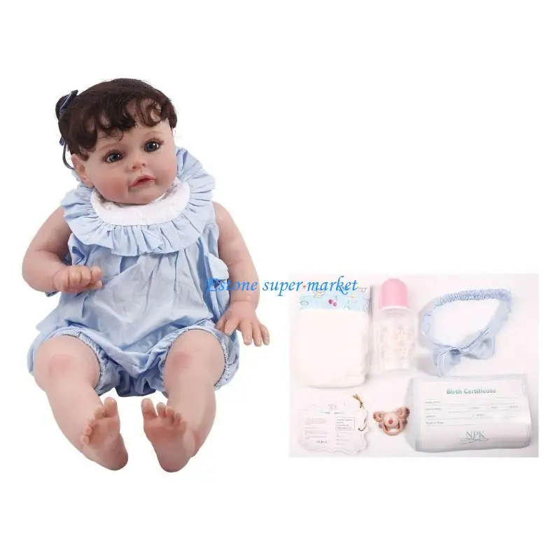 

090B 60cm Reborns Toddler Realistic Girl Doll with Color Moving Arm & Leg Soft Doll