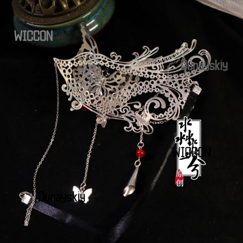 Tian Guan Ci Fu Hua Cheng Косплей Повязка на глаз E'ming Scimitar Стиль Правый глаз Узел Дизайн Аниме Конвездия Костюм Реквизит