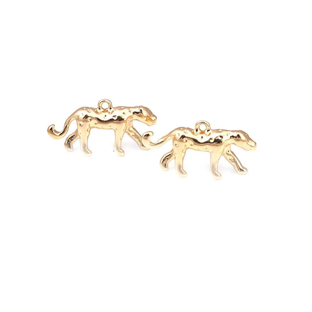 6PCS 18K Gold Color Brass Leopard Charms Pendants High Quality Necklace Earrings Jewelry Accessories Rosediy official-website