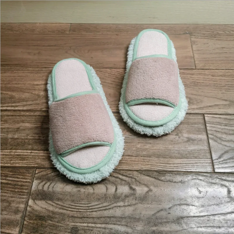 Color Open Toe/wrapped Mouth Spring and Autumn Lazy Person Floor Sweeping Cloth Cleaning Slippers Can Be Disassembled and Washed