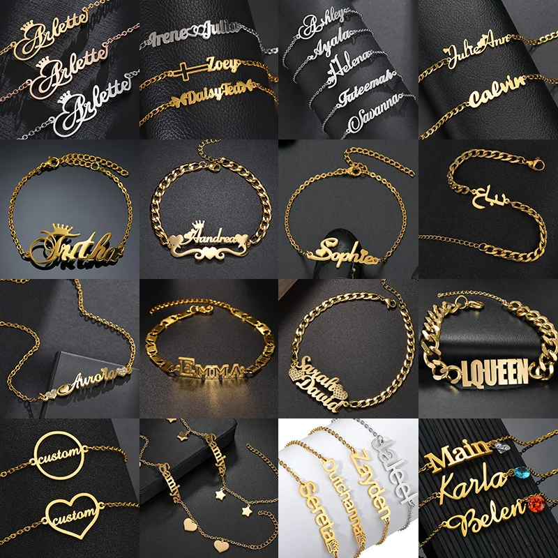 

Nextvance Multiple Styles Custom Name Bracelets Personalized Stainless Steel Adjustable Chain For Women Jewelry Christmas Gift