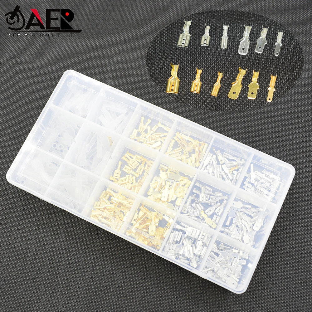 

360pcs 2.8/4.8/6.3mm Motorcycle repair parts tool Wire Crimp Terminals Insulated Seal Electrical Connector Assortment Kit
