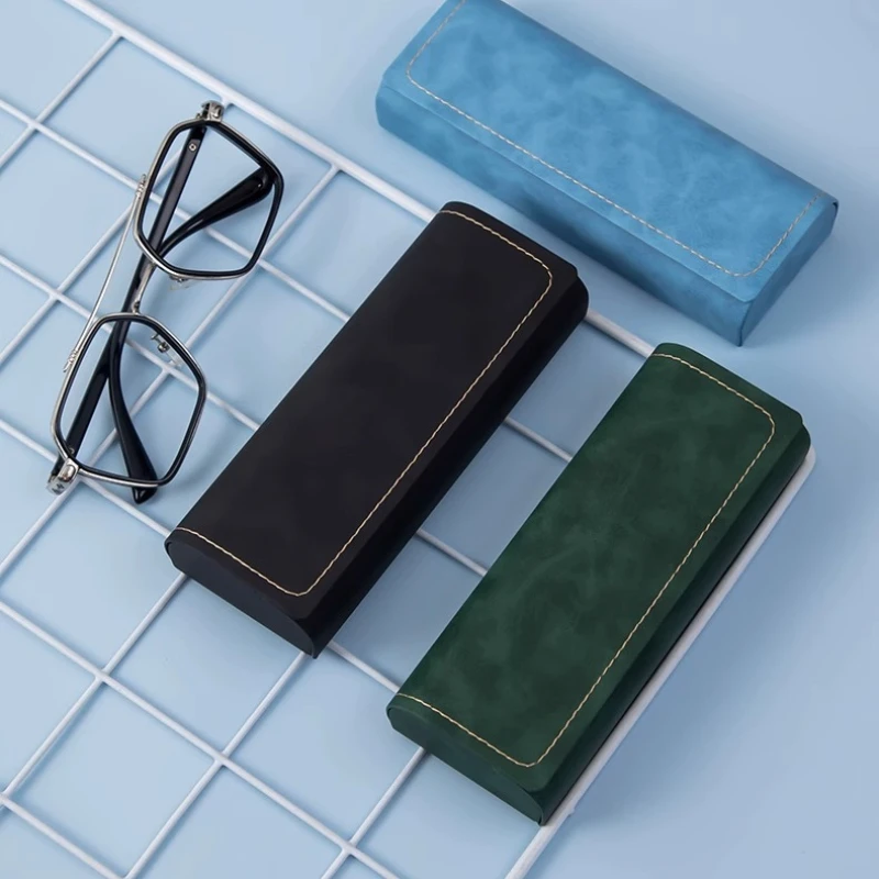 

1pc New Fashion Glasses Case Myopia Sun Eye Box Men and Women Anti-pressure Mirror Case Leather Optical Lens Case
