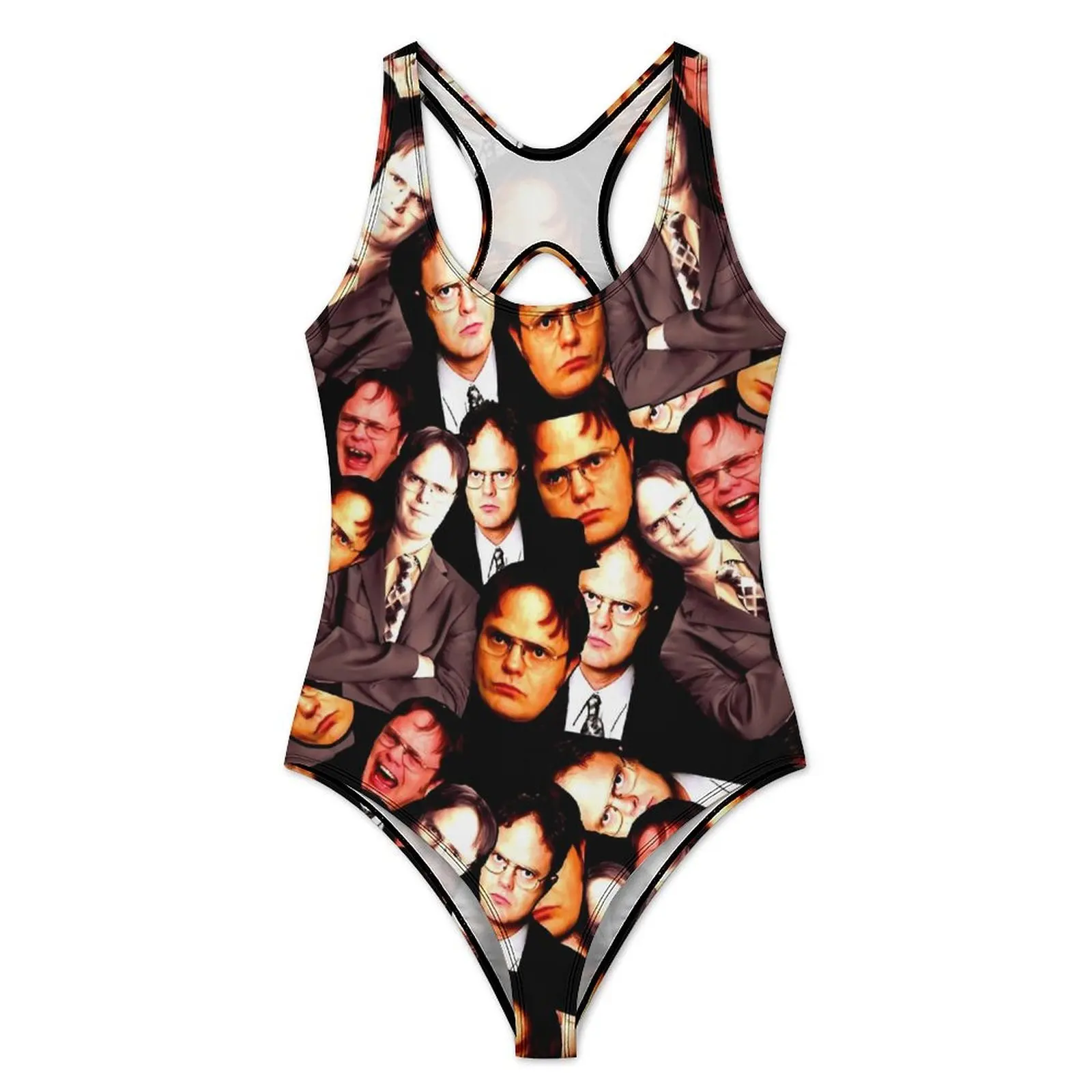 Dwight Schrute Swimsuit The Office One Piece Swimwear Push Up Simple Monokini Sexy Holiday Pool Graphic Bodysuit