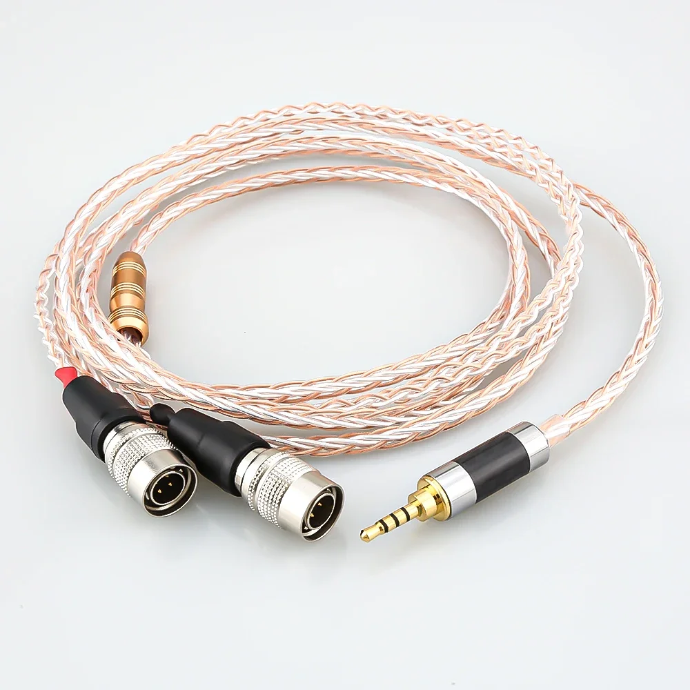 2.5/3.5/4.4mm 8 Cores 7N Pcocc Silver Plated Headphone Upgrade Cable for Dan Clark Audio Mr Speakers Ether Alpha Dog Prime