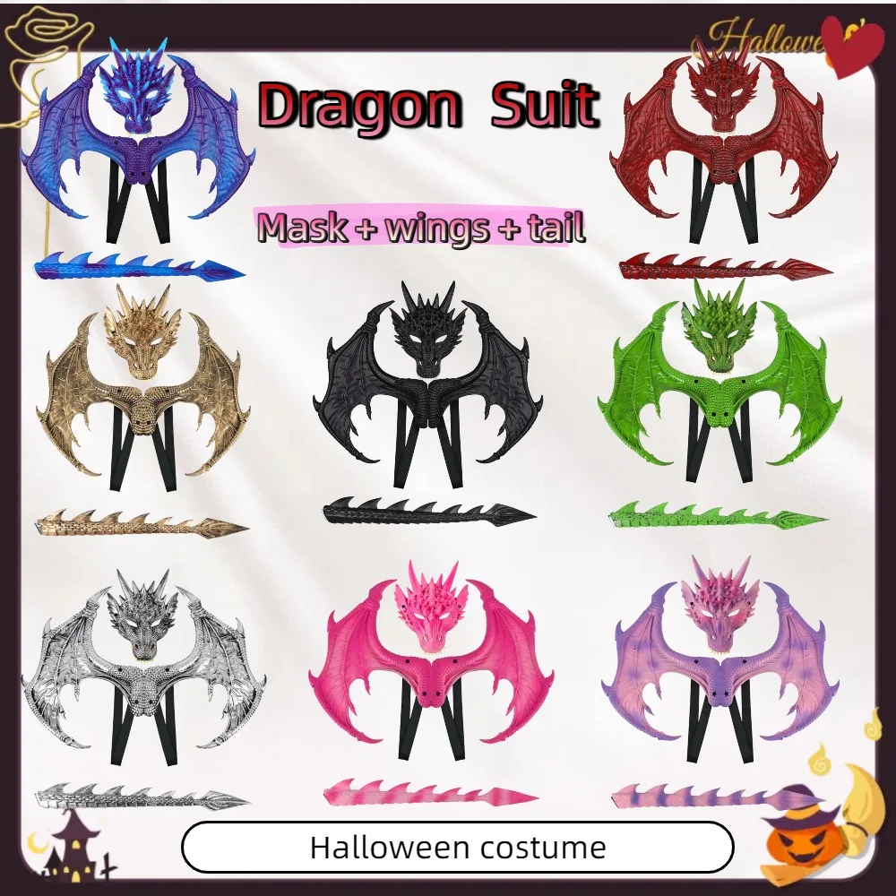 

Halloween New Upgraded Ultra-Light Dragon Costume Set - Kids Party Decoration with Dragon Mask for Cosplay