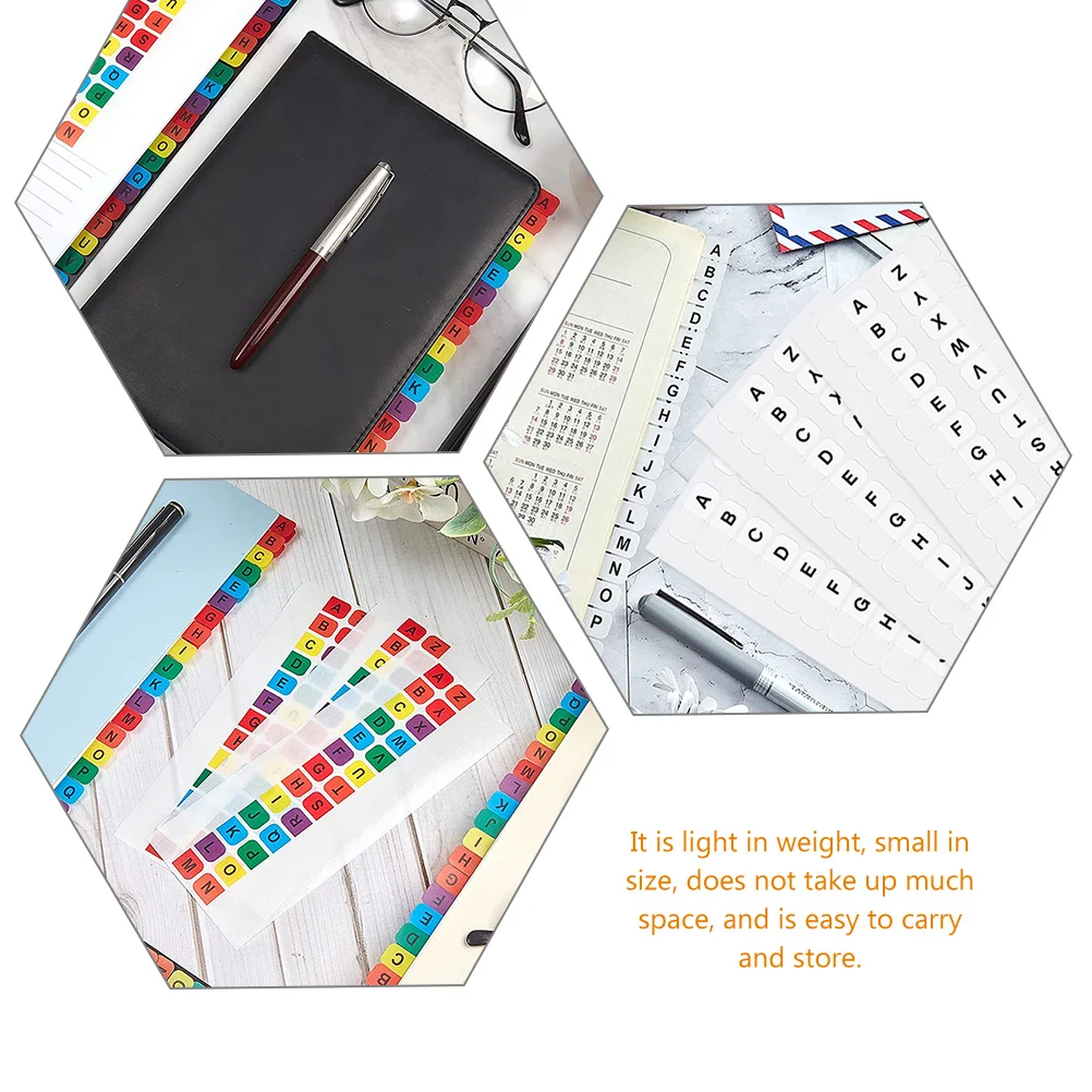 

Index Label Page Sticky for Books Annotating Sticker Office School Use Alphabet Tabs Colored Page Markers Book Notes Flags