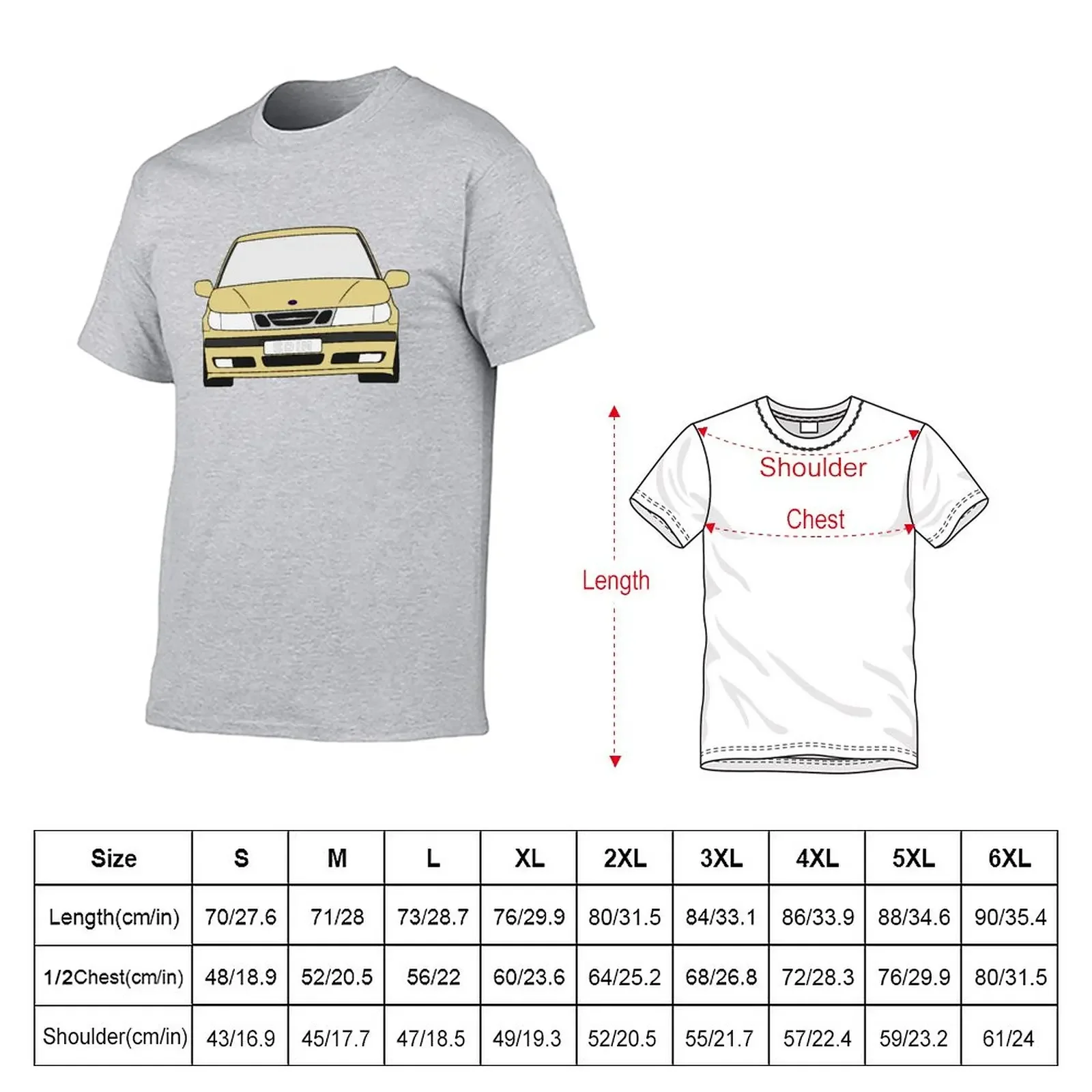 Saab 9-5 1997-2001 pre-facelift beige color T-Shirt customizeds sublime mens t shirt graphic