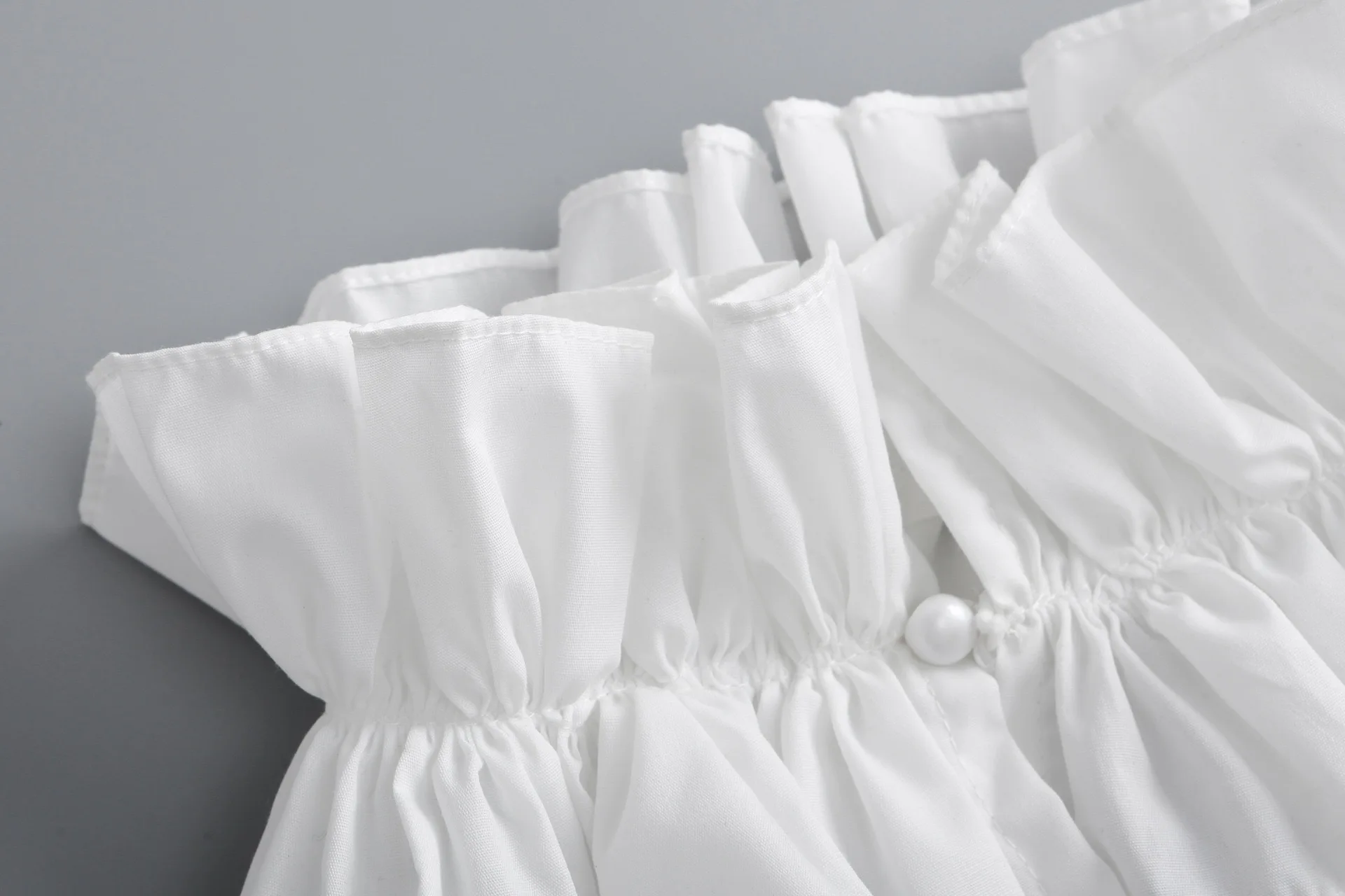 Women's Solid Colour Black White Vertical Cotton Fake Collar Ruffled Neck Collar Fashion Lace False Collar Four Seasons
