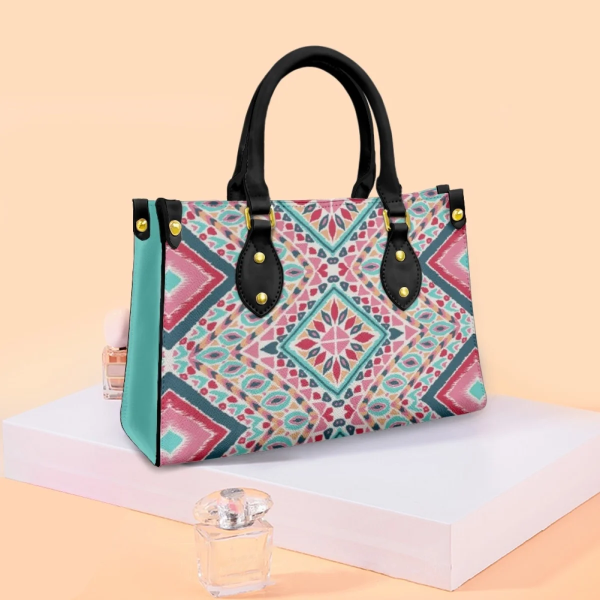 FORUDESIGNS Collision Color Style Design Ladies PU Bags Vintage Aztec Tribal Women's Handbags Noble Fashion Female Hand Bag