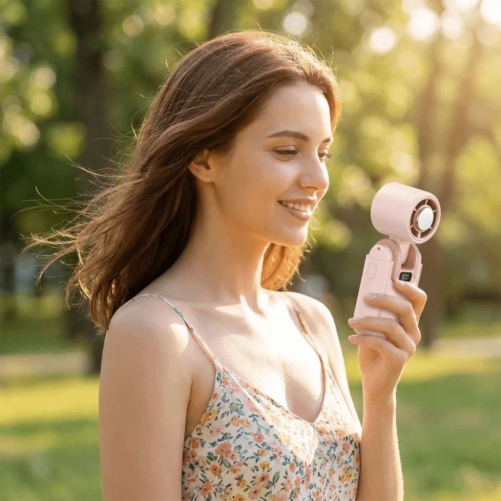 Compact Body Portable Handheld Cooling Fan Lightweight Design Durable Battery Mini Turbine Fan Fine Turbine Structure