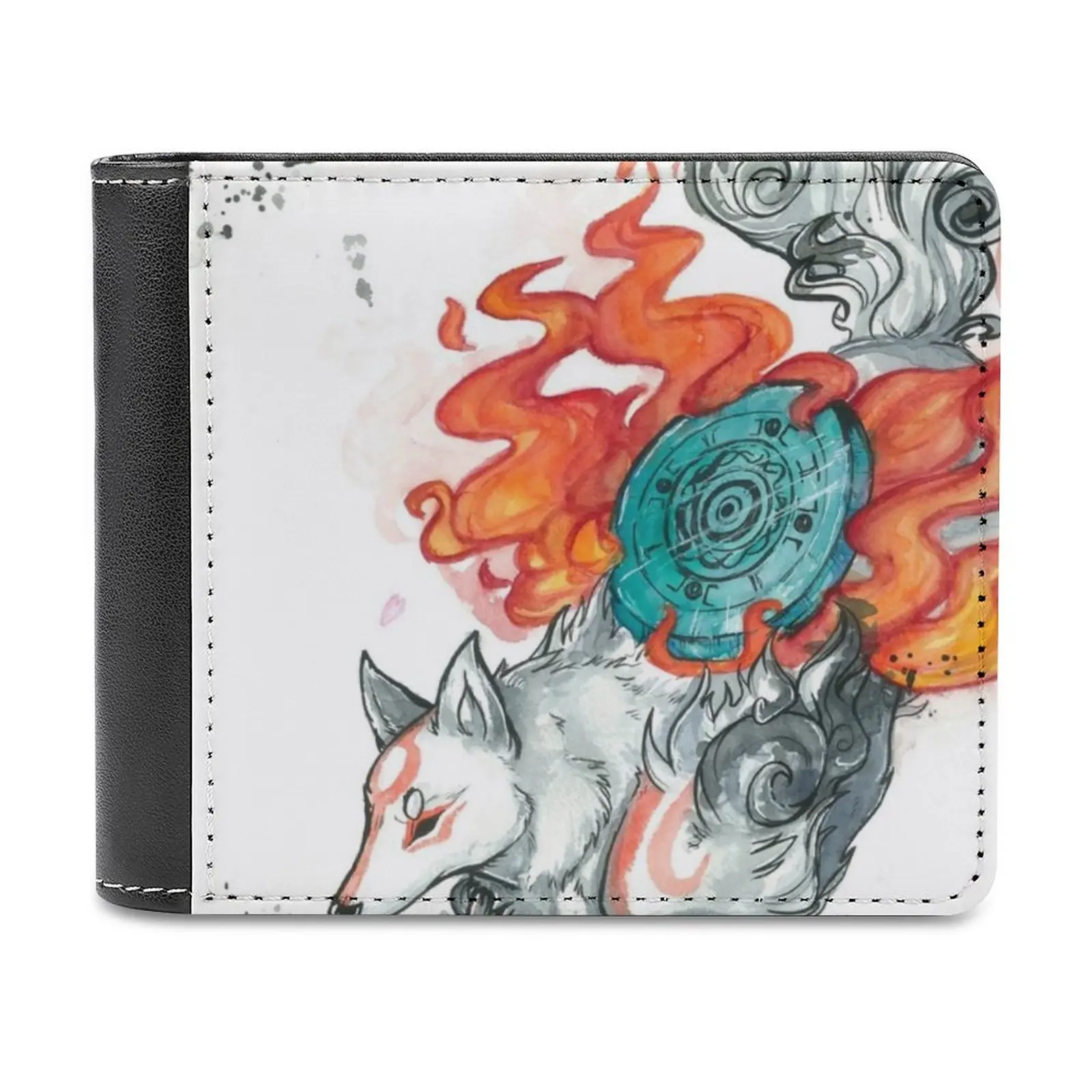 The Ball Leather Wallet Men Classic Black Purse Credit Card Holder Fashion Men's Wallet Colorful Fairies Forest Magic
